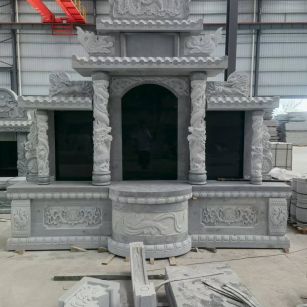 咸宁 芝麻灰高档墓碑，土墓，可定制