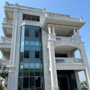 咸宁 芝麻白花岗岩别墅外墙干挂效果展示