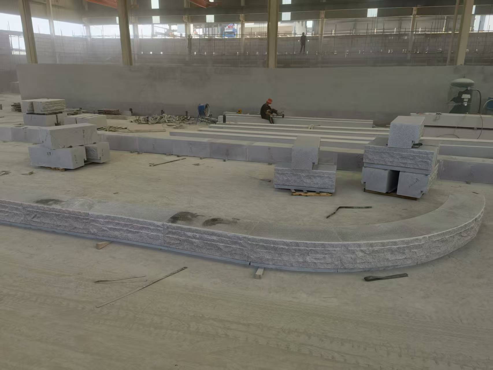 咸宁 芝麻白整石坐凳（光面+自然面）