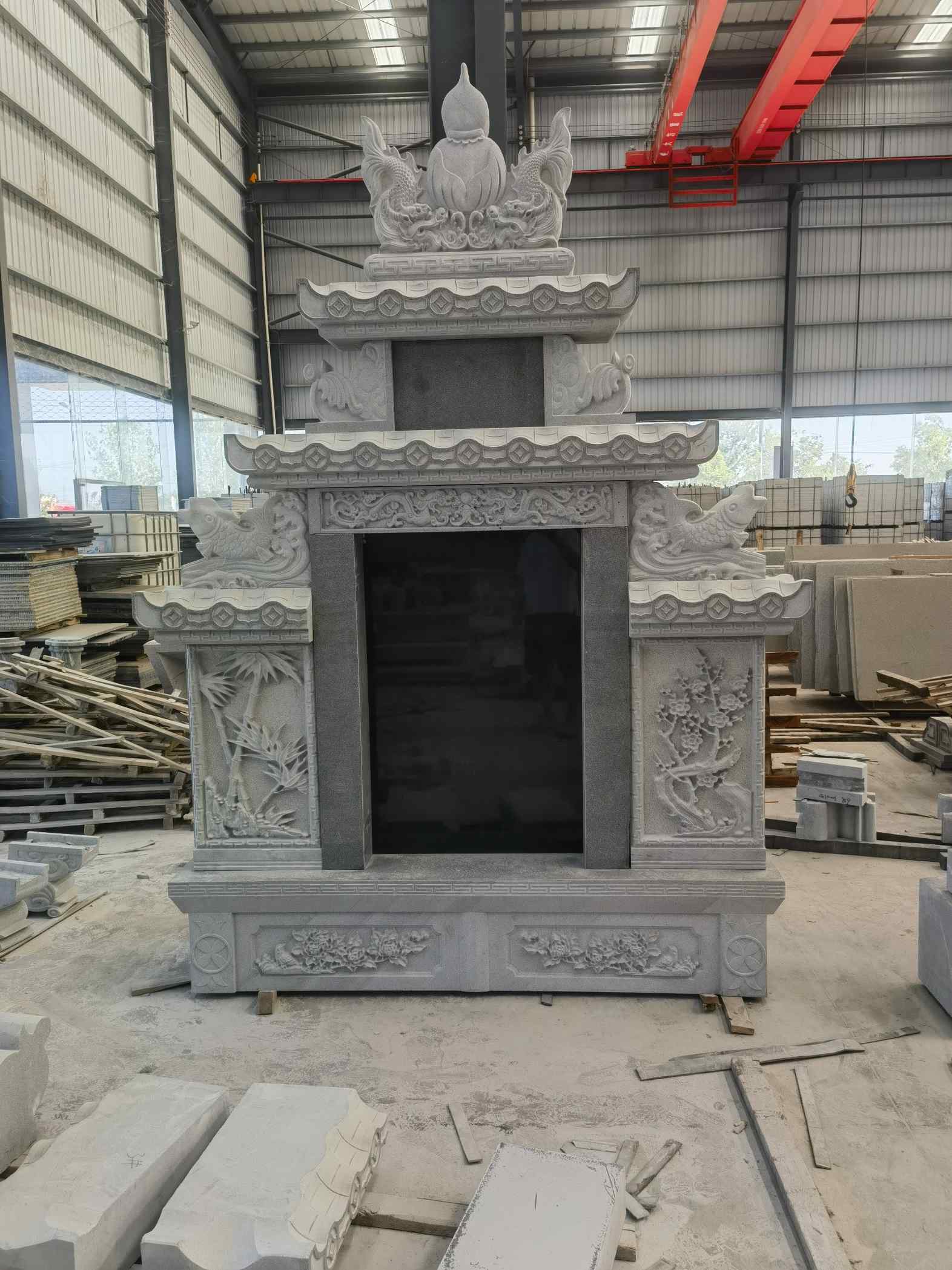 咸宁 芝麻灰高档墓碑、土墓，一套也支持定做