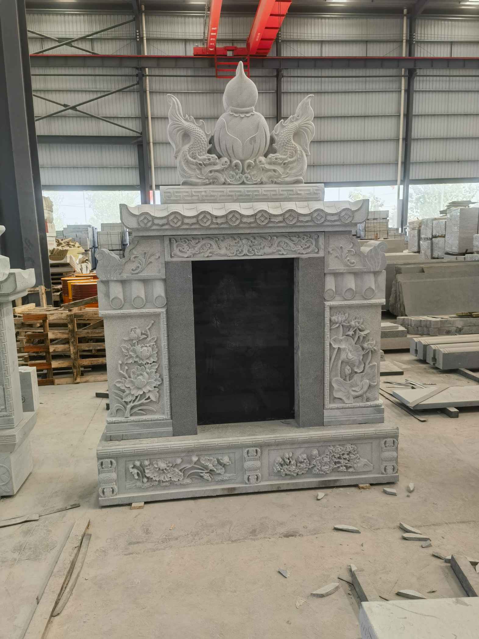 咸宁 芝麻灰高档墓碑、土墓，一套也支持定做